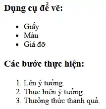 Thẻ Danh sách (Lists)